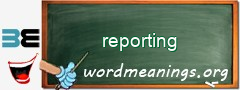 WordMeaning blackboard for reporting